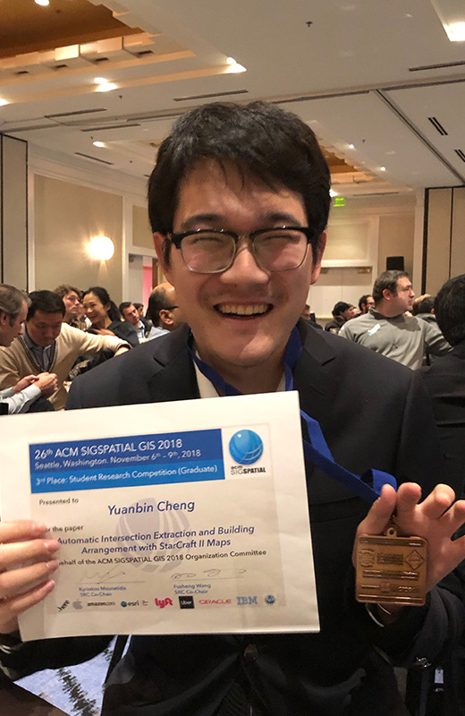 USC Spatial Sciences Institute’s Yuanbin Cheng wins ACM SIGSPATIAL Student Research Award